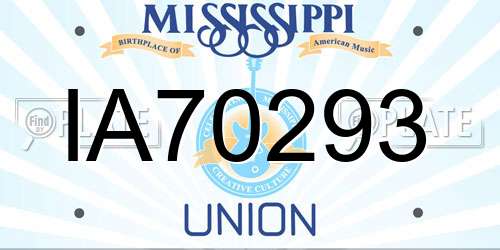 IA70293 Mississippi License Plate