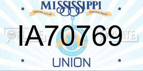IA70769 Mississippi License Plate