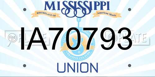 IA70793 Mississippi License Plate