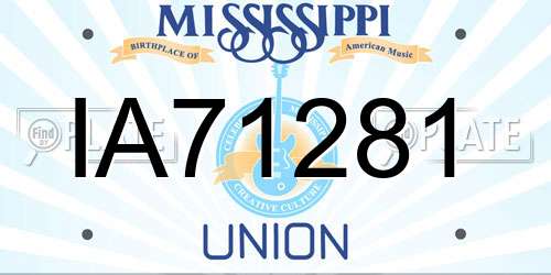 IA71281 Mississippi License Plate