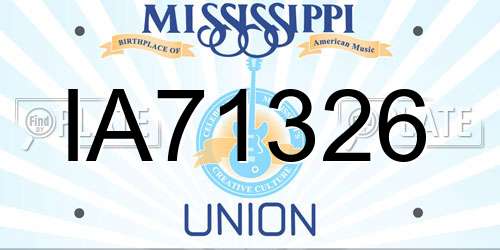 IA71326 Mississippi License Plate