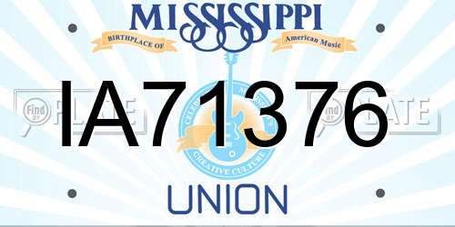 IA71376 Mississippi License Plate