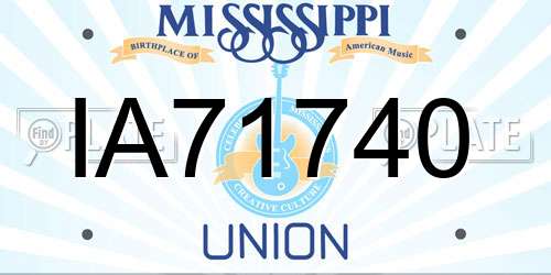 IA71740 Mississippi License Plate