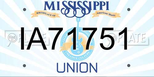 IA71751 Mississippi License Plate