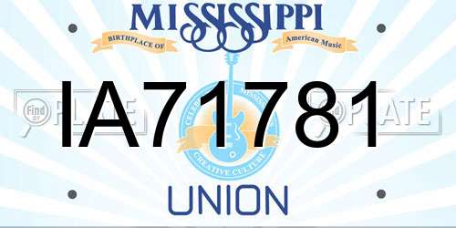 IA71781 Mississippi License Plate