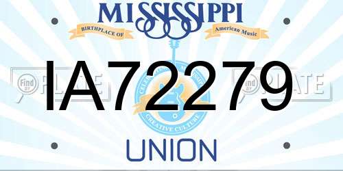 IA72279 Mississippi License Plate