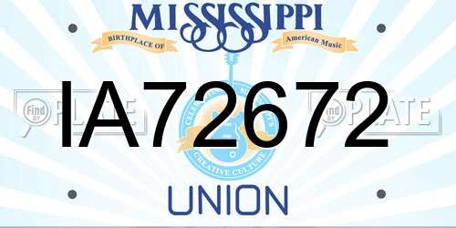 IA72672 Mississippi License Plate