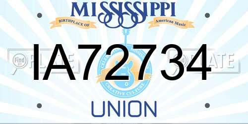 IA72734 Mississippi License Plate
