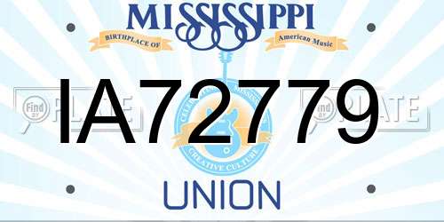 IA72779 Mississippi License Plate
