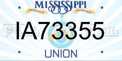 IA73355 Mississippi License Plate