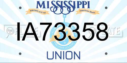 IA73358 Mississippi License Plate