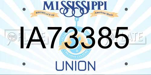 IA73385 Mississippi License Plate