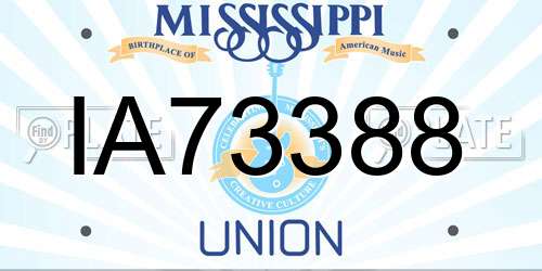 IA73388 Mississippi License Plate