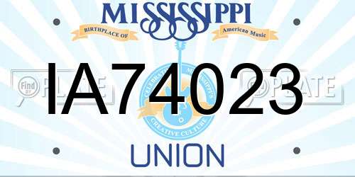 IA74023 Mississippi License Plate