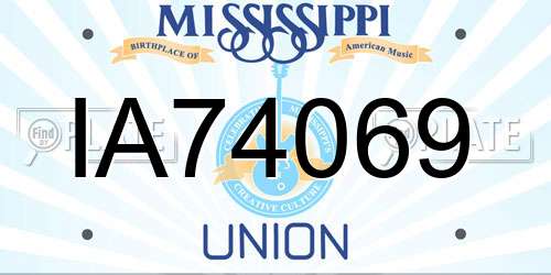 IA74069 Mississippi License Plate