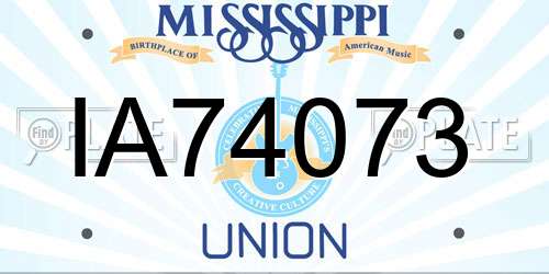 IA74073 Mississippi License Plate