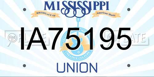 IA75195 Mississippi License Plate
