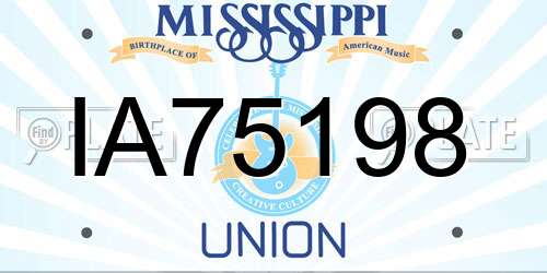 IA75198 Mississippi License Plate