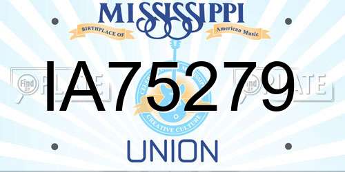 IA75279 Mississippi License Plate