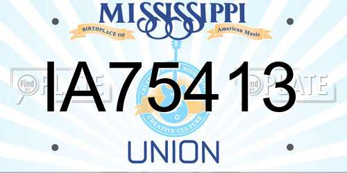 IA75413 Mississippi License Plate