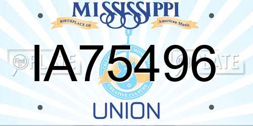 IA75496 Mississippi License Plate