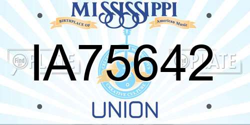 IA75642 Mississippi License Plate