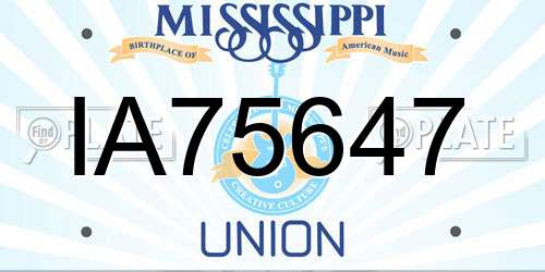 IA75647 Mississippi License Plate