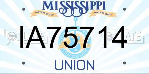 IA75714 Mississippi License Plate