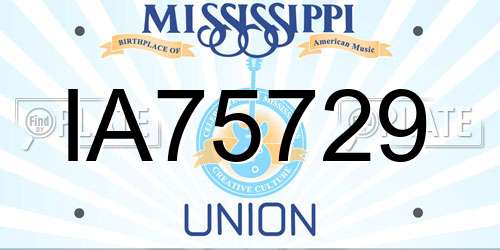 IA75729 Mississippi License Plate