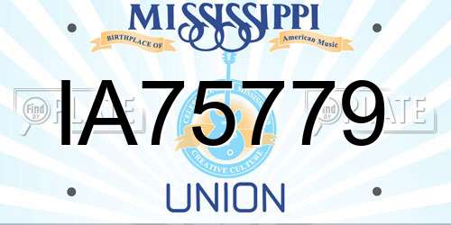 IA75779 Mississippi License Plate