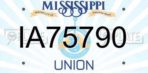 IA75790 Mississippi License Plate