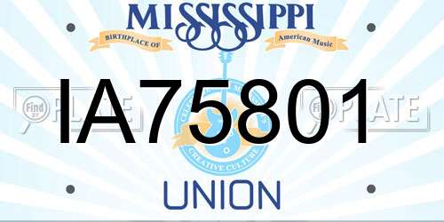 IA75801 Mississippi License Plate