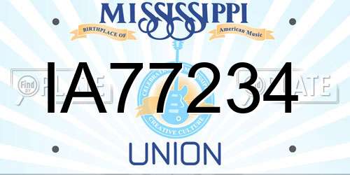 IA77234 Mississippi License Plate