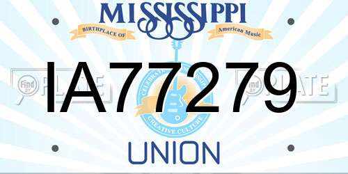 IA77279 Mississippi License Plate