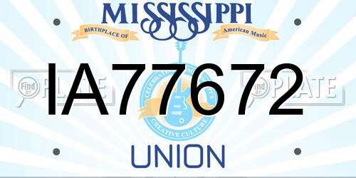 IA77672 Mississippi License Plate