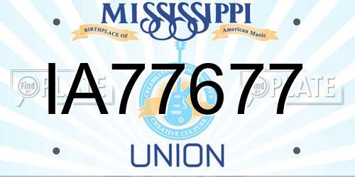 IA77677 Mississippi License Plate