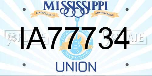 IA77734 Mississippi License Plate