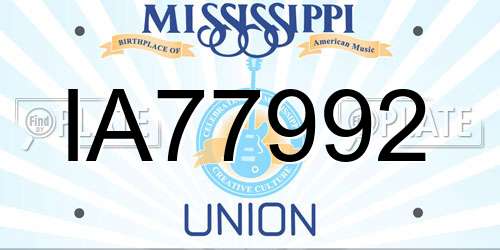 IA77992 Mississippi License Plate