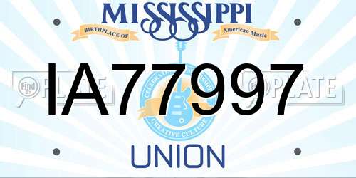 IA77997 Mississippi License Plate