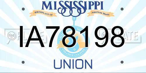 IA78198 Mississippi License Plate