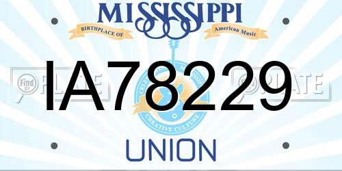 IA78229 Mississippi License Plate
