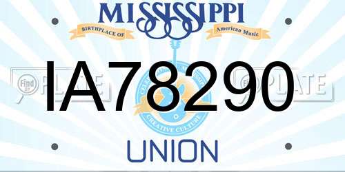 IA78290 Mississippi License Plate