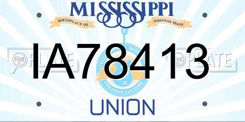 IA78413 Mississippi License Plate