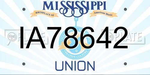 IA78642 Mississippi License Plate
