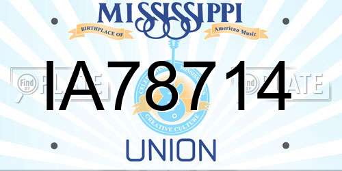 IA78714 Mississippi License Plate