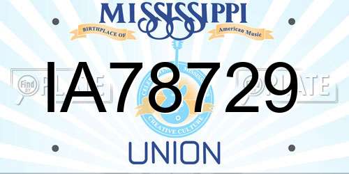 IA78729 Mississippi License Plate