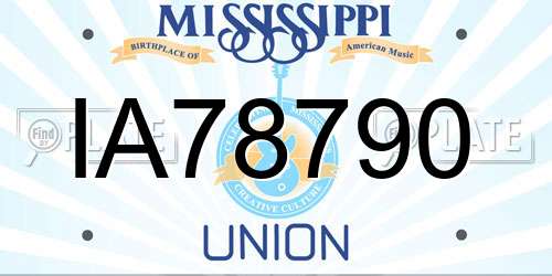 IA78790 Mississippi License Plate