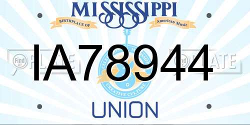 IA78944 Mississippi License Plate