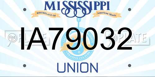 IA79032 Mississippi License Plate