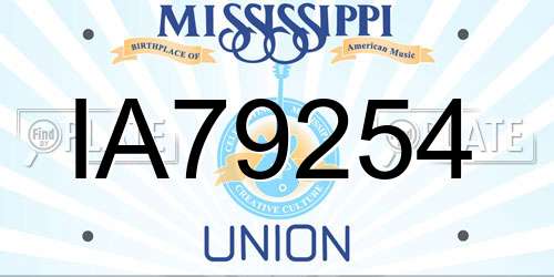 IA79254 Mississippi License Plate